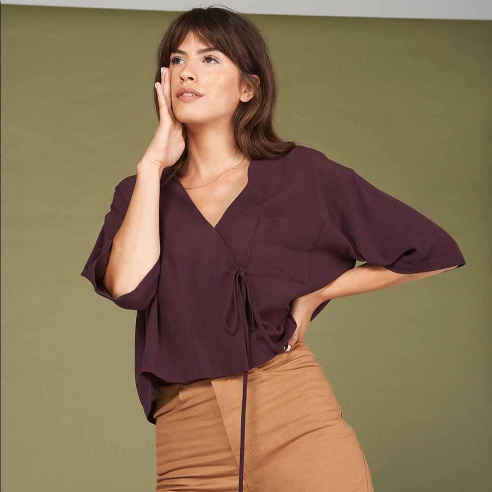 Whimsy + Row Taylr top in plum